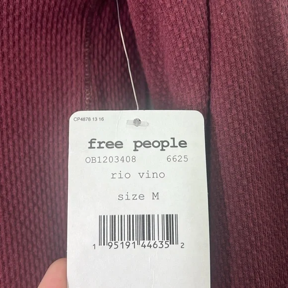 Free People - NWT In The Mix Rio Vino Thermal Long Sleeve Fun Top Size Medium - Picture 8 of 12